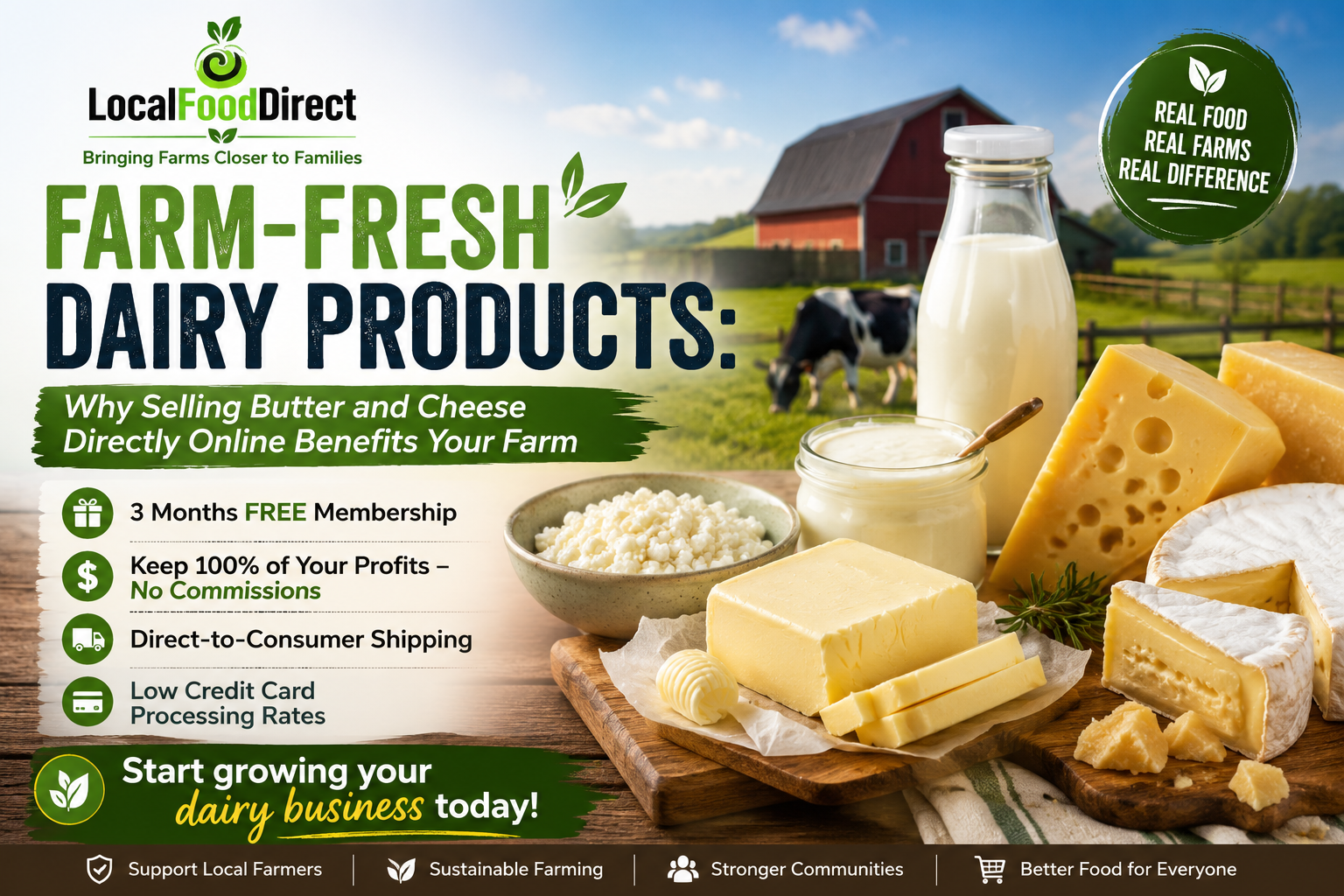 Farm-Fresh Dairy Products- Why Selling Butter and Cheese Directly Online Benefits Your Farm